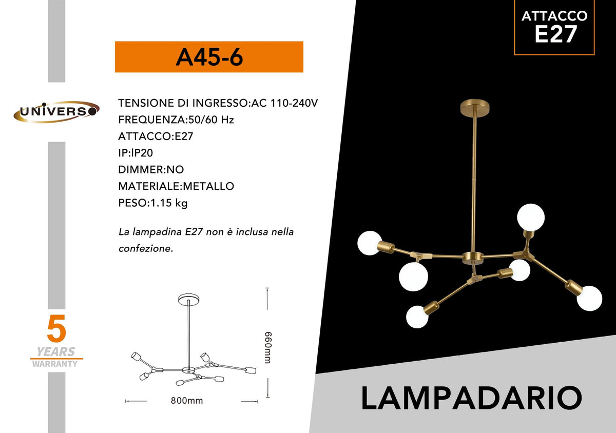 Lampada Sospensione Universo – A45-6
