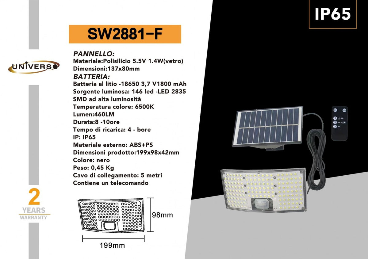 Faretto Solare Universo – SW2881-F