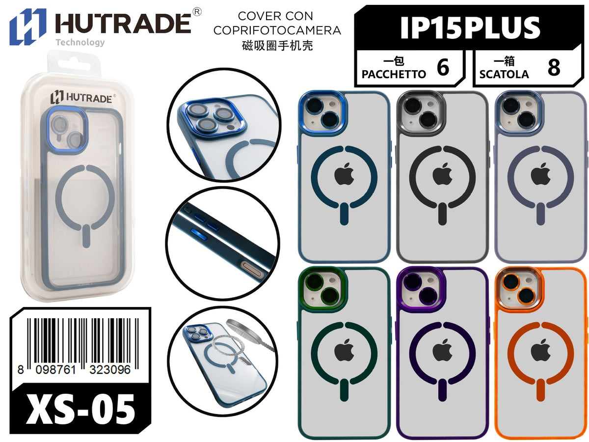 XS-05 COVER TRASPARENTE BORDO COLORATA MAGSAFE IP15 PLUS