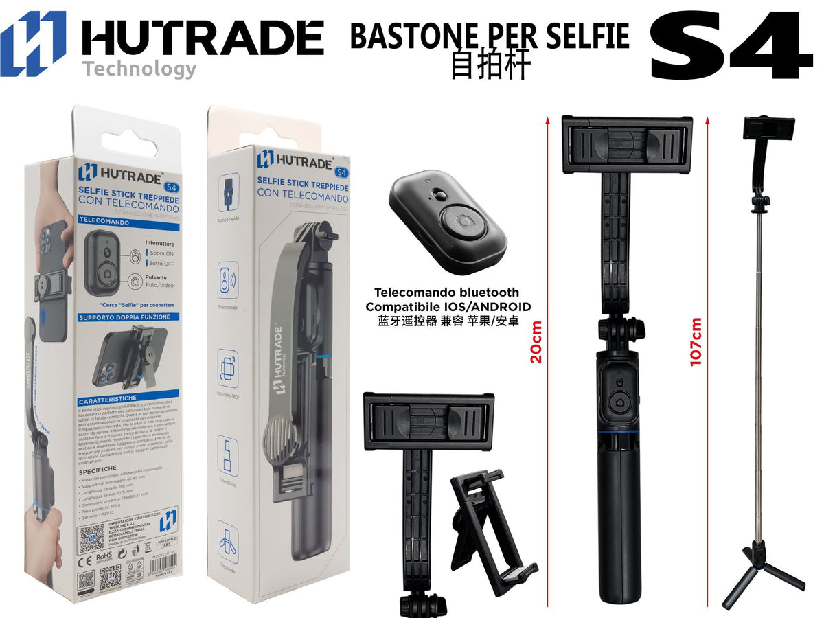 S4 BASTONE SELFIE BLUETOOTH FUNZIONE TRIPIEDE