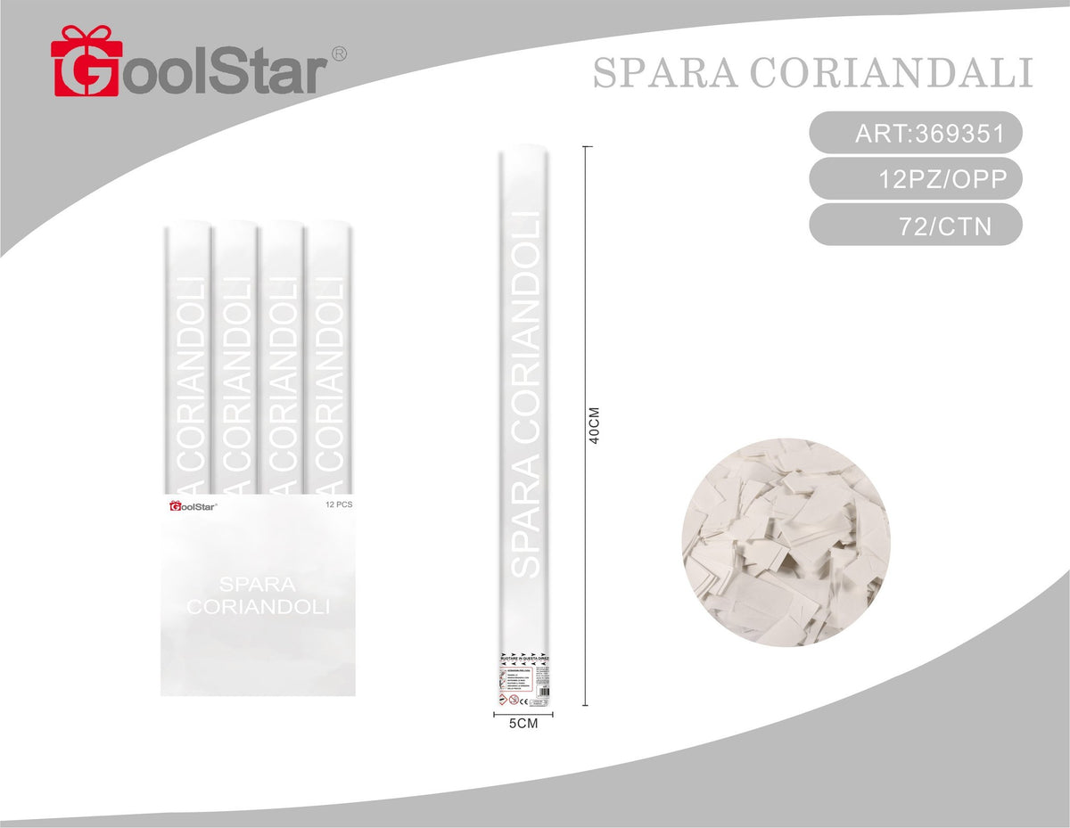 Sparacoriandoli con coriandoli bianchi, 40 cm