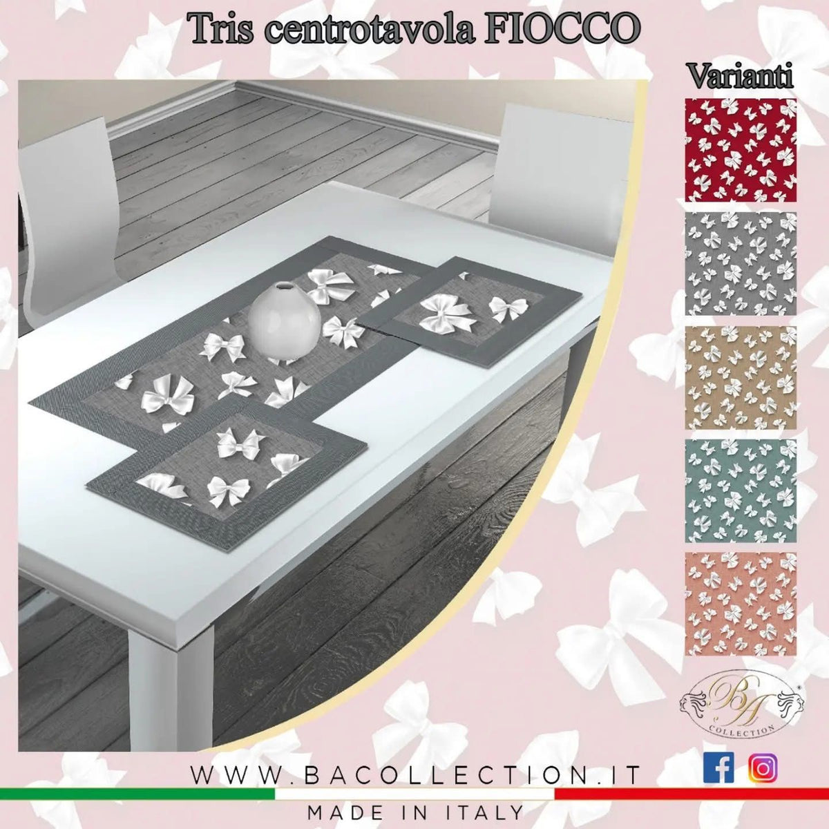 Centrotavola tessile FIOCO