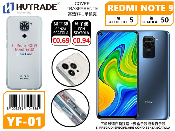 COVER TRASPARENTE REDMI NOTE 9 – YF01 011506