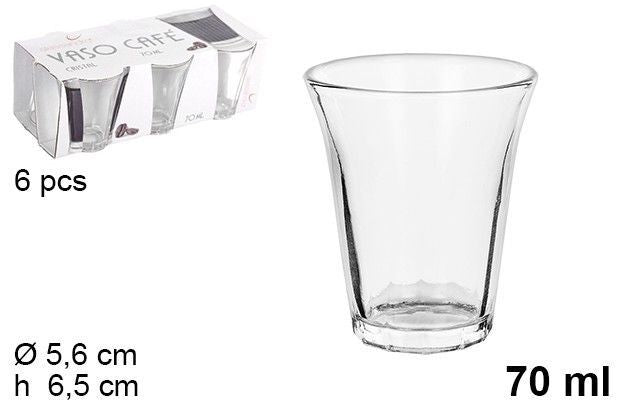 Pack 6 tazzine caffè in vetro 70 ml