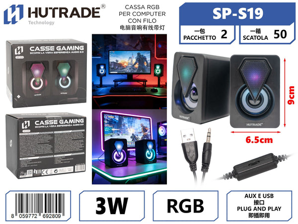 SP-S19 CASSA RGB PER COMPUTER CON FILO