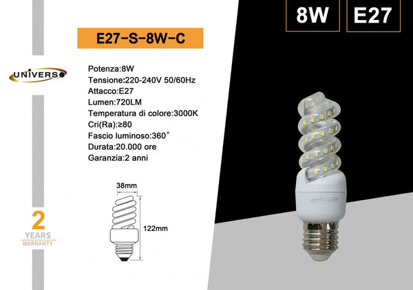 Lampadina Universo – E27-S-8W-C