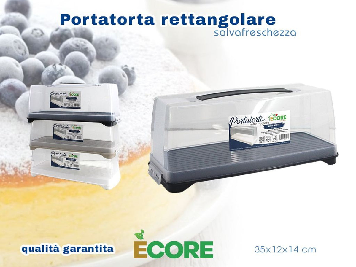 Portatorta rettangolare con coperchio 35 × 12 × 14 cm