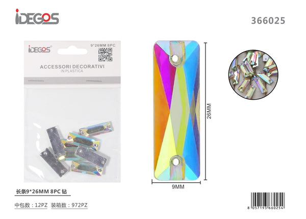 Strass decorativi rettangolari