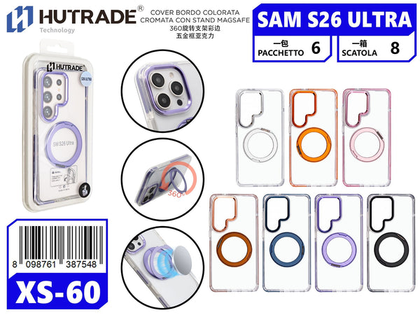 XS-60 COVER BORDO COLORATA CROMATA CON STAND MAGSAFE SAM S26 ULTRA