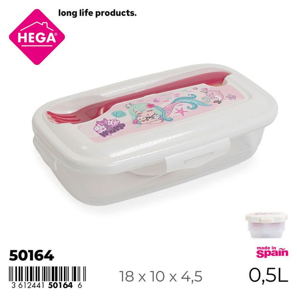 Contenitore pranzo con posate – 0.5L – 028495
