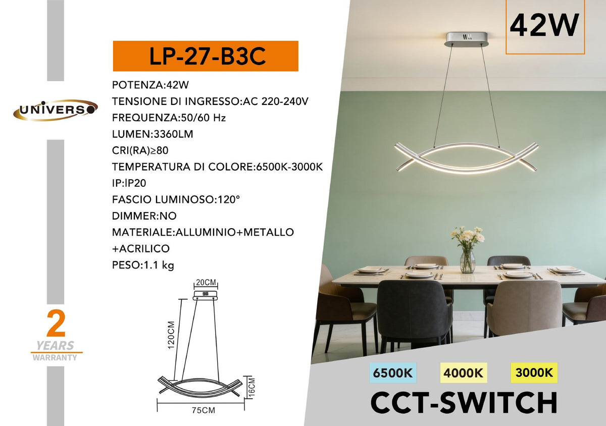 Lampadario Da Soffitto Universo – LP-27-B3C