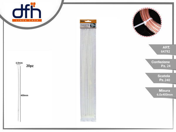 FASCETTE CARO BIANCO 6.0 × 400 mm 20 pz