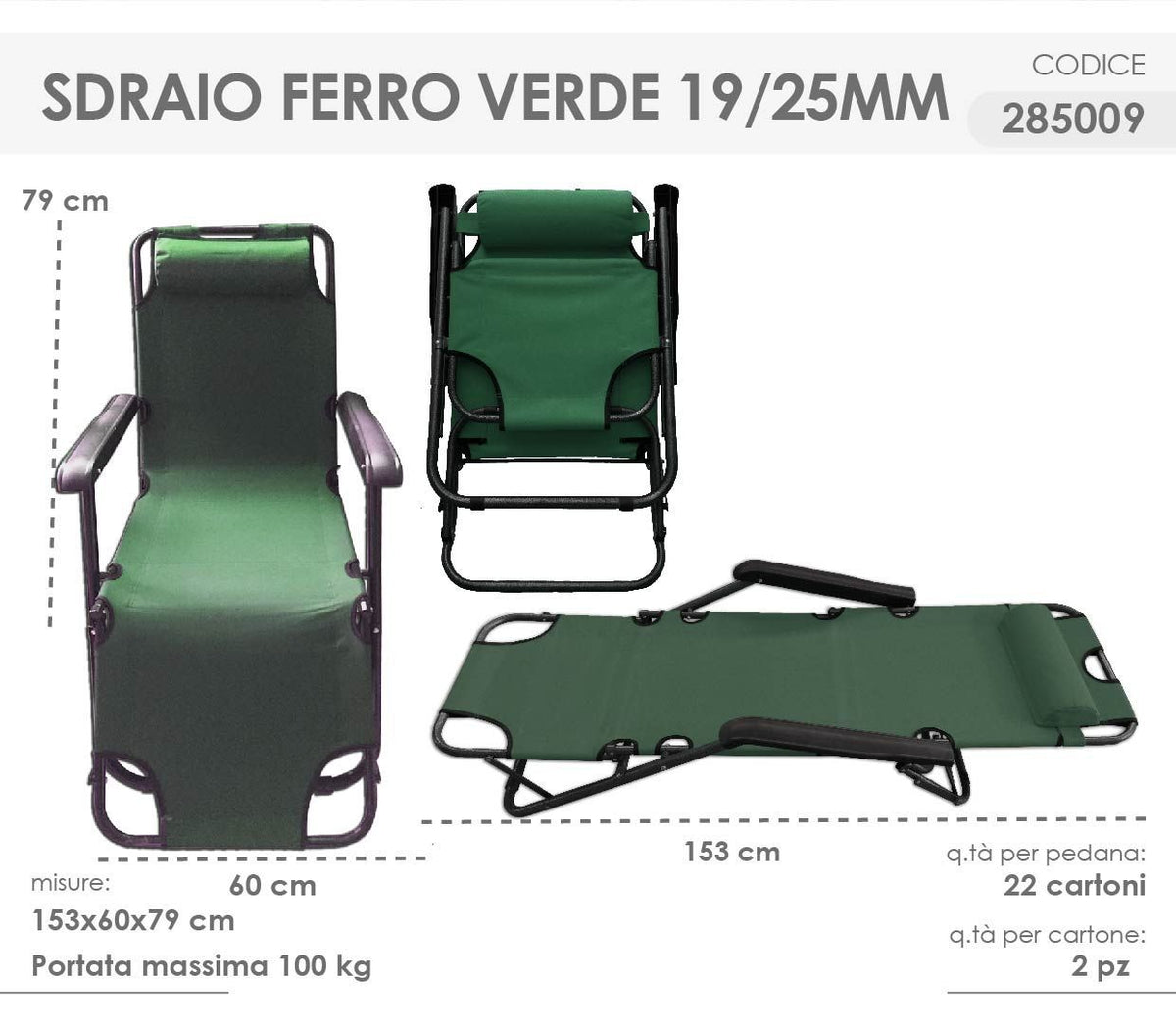 Lettino da giardino – 013491
