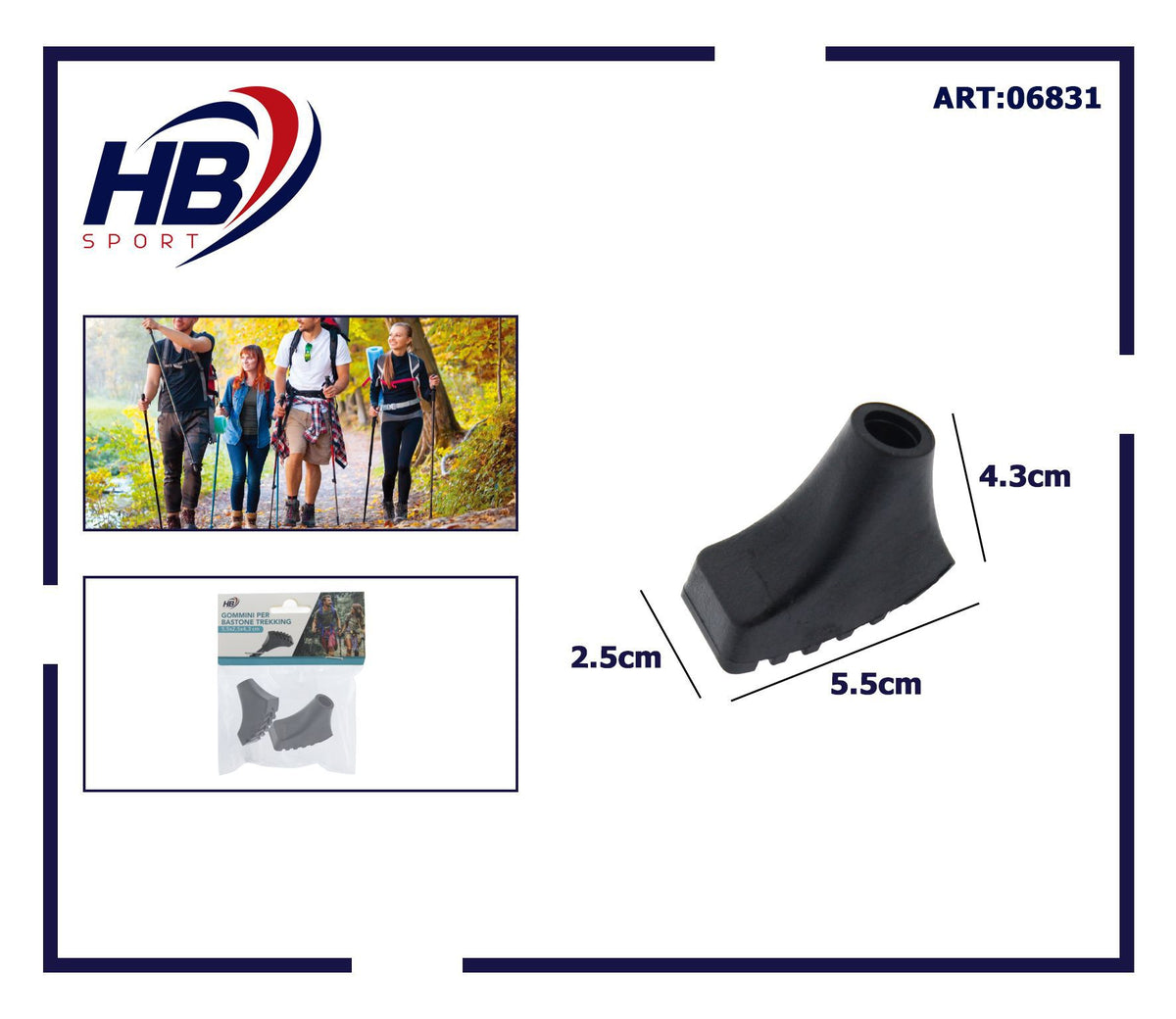 GOMMINI PER BASTONE TREKKING 5.5 × 2.5 × 4.3 cm