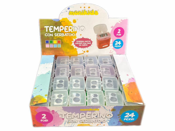 Temperamatite a due fori con serbatoio