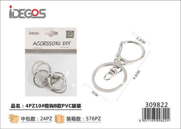 Set di 4 ganci per accessori, modello 10 B