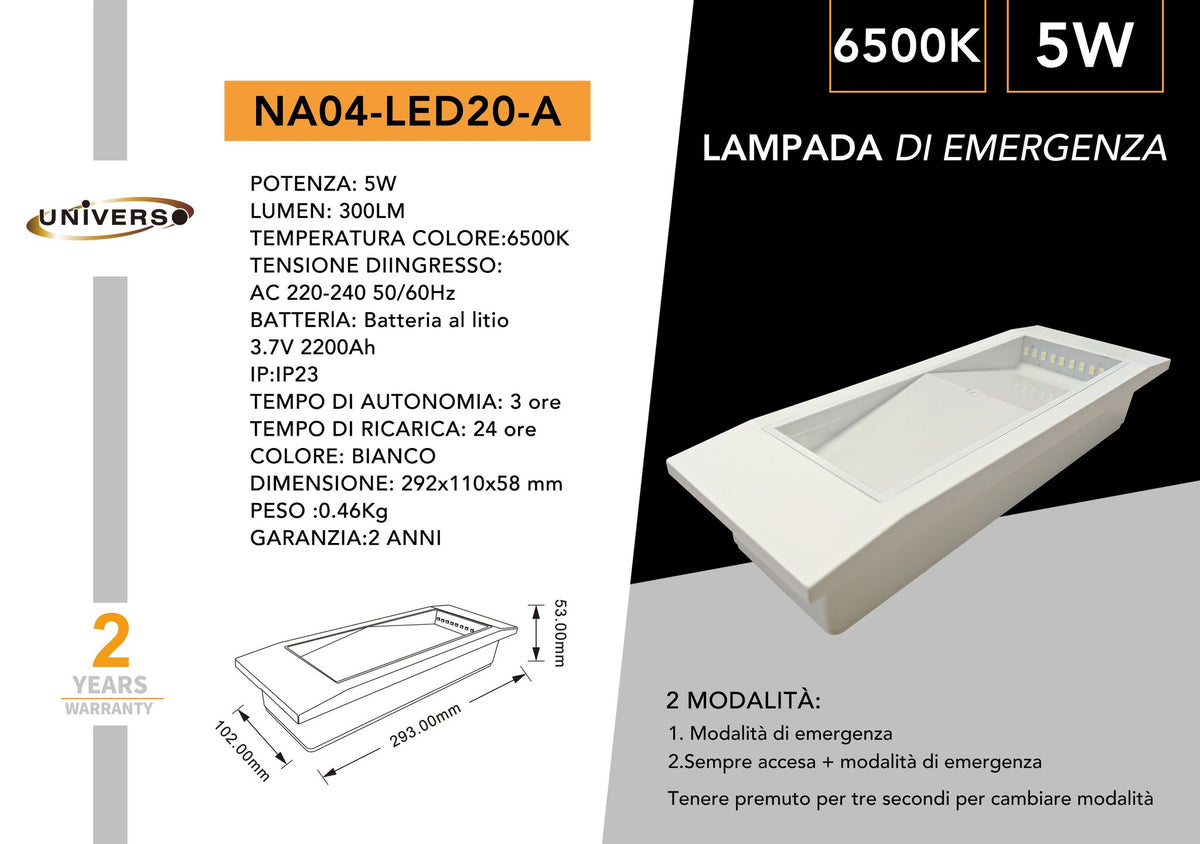 Lampada di emergenza – NA04-LED20-A