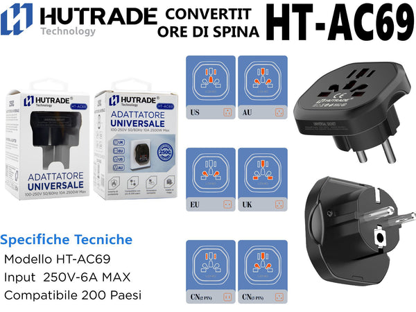 Adattatore universale HT-AC69, 2500 W