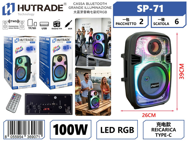 SP-71 CASSA BLUETOOTH ILLUMINAZIONE RGB DA 90W