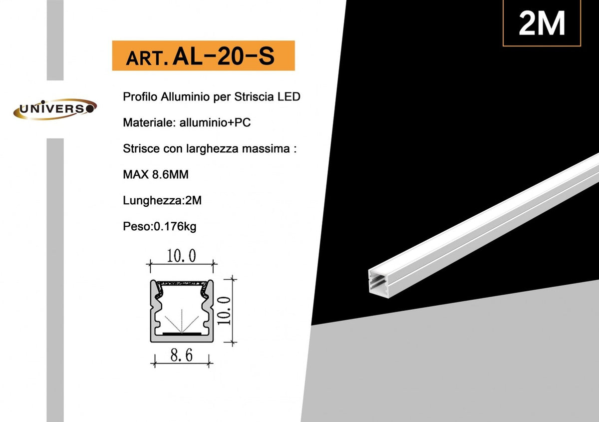 Profilo per strisce LED – AL-20-S