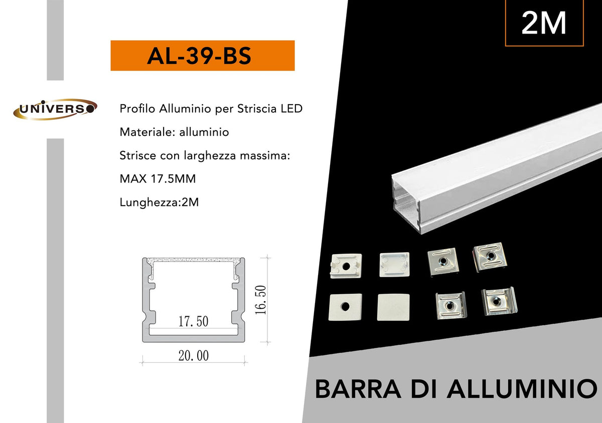 Profilo per strisce LED – AL-39-BS