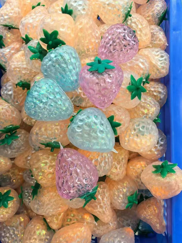 Fragola antistress trasparente in colori assortiti