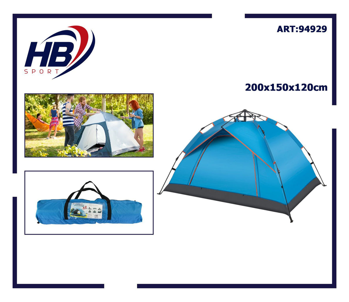 TENDA DA CAMPEGGIO 200×150×120 cm
