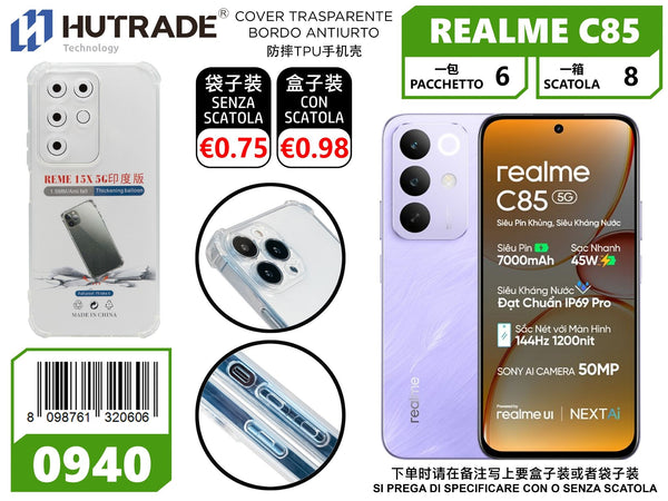 COVER TRASPARENTE BORDO ANTIURTO REALME C85 5G