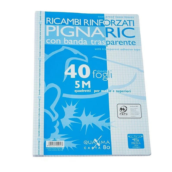 Fogli ricambio rinforzati con rigatura 5M