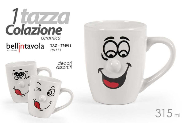 Tazza bca viso 315ml in assortimento 181123