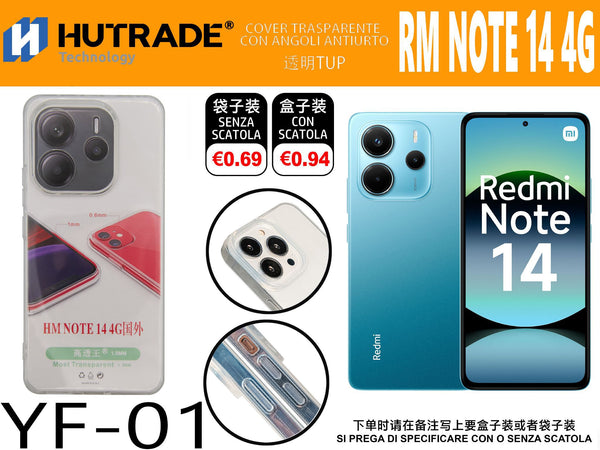 COVER TRASPARENTE REDMI NOTE 14 4G – YF01 011936