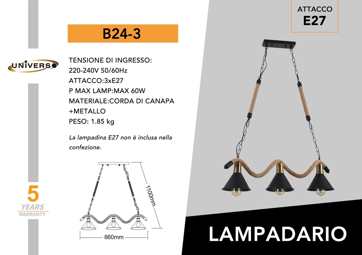 Lampada Da Soffitto Universo – B24-3