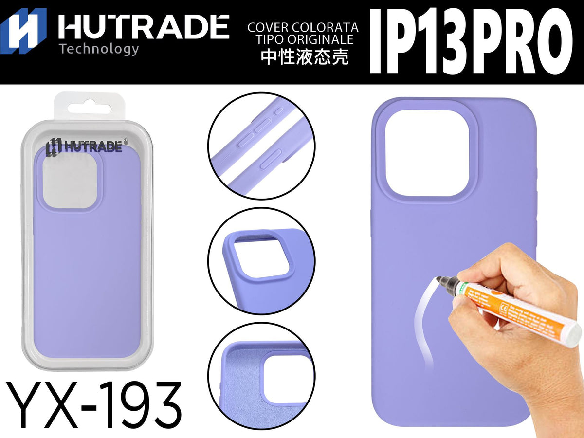YX-193 COVER COLORATA IN GOMMA IP13PRO VIOLA
