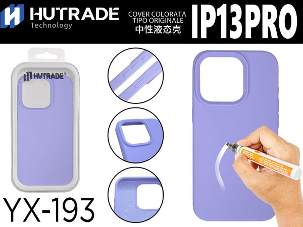 YX-193 COVER COLORATA IN GOMMA IP13PRO VIOLA