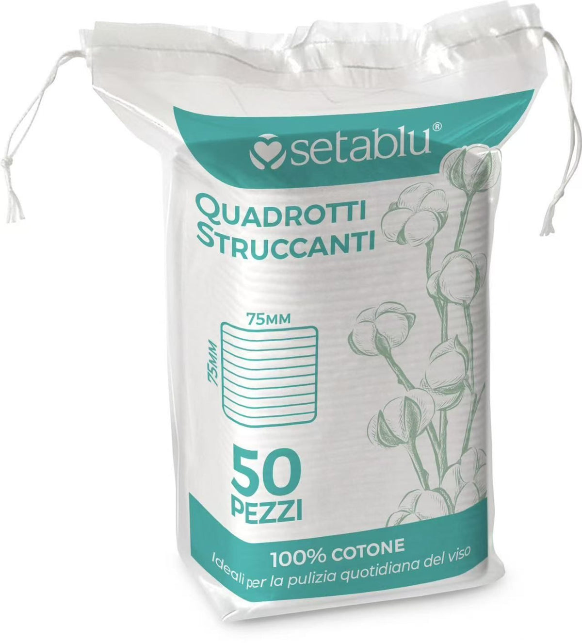 QUADROTTI STRUCCANTI COTONE 50 pz