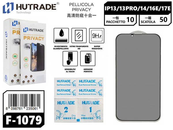 PELLICOLA DI VETRO PRIVACY 10IN1 IP13/13PRO/14/IP16E/17E – F1079 202306