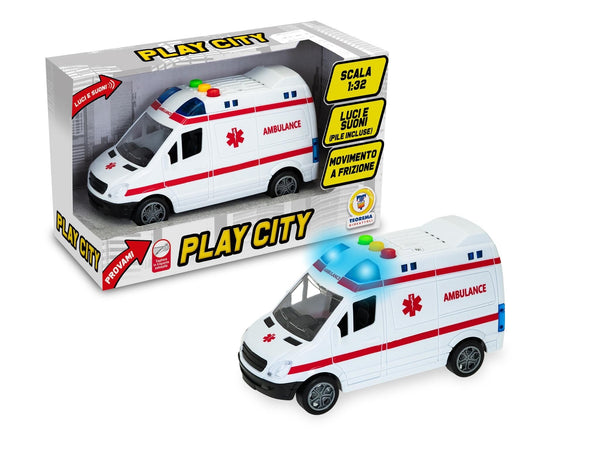 Play City, ambulanza a frizione con luci e suoni 81082