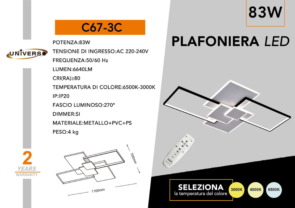 Lampadario Da Soffitto Universo – C67-3C