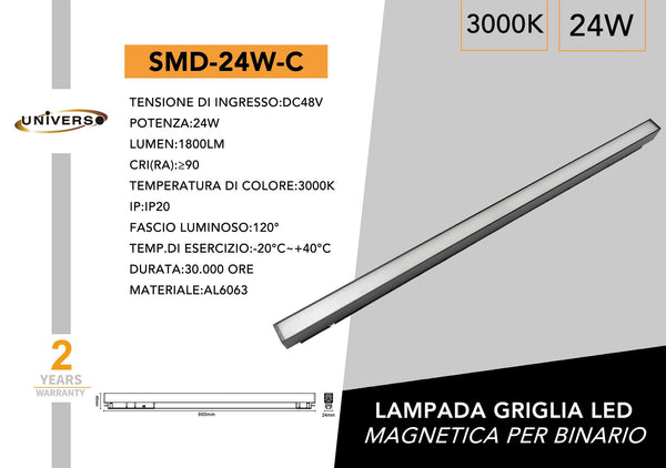 Lampada A Griglia LED Magnetico Universo – SMD-24W-C