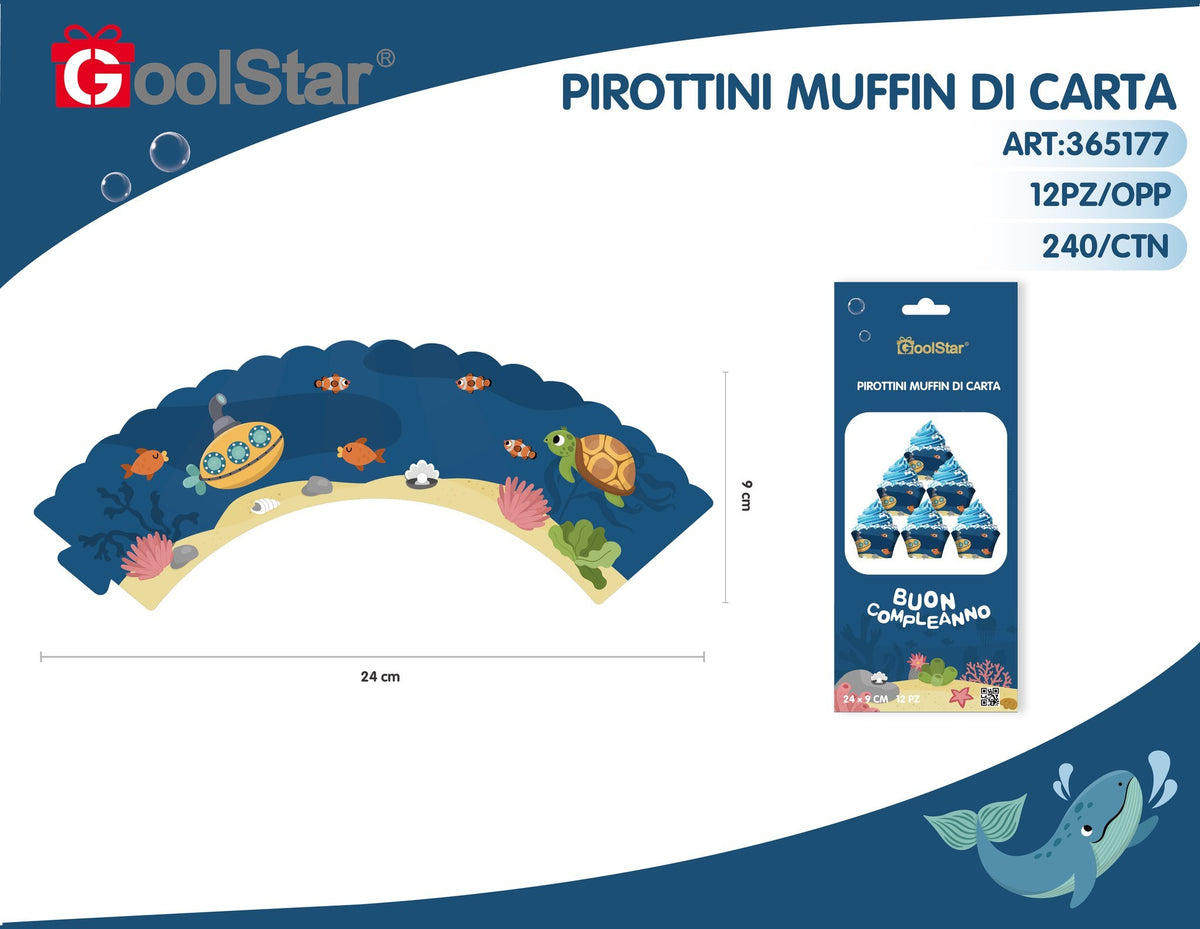 Fascia decorativa in carta per dolci, tema marino