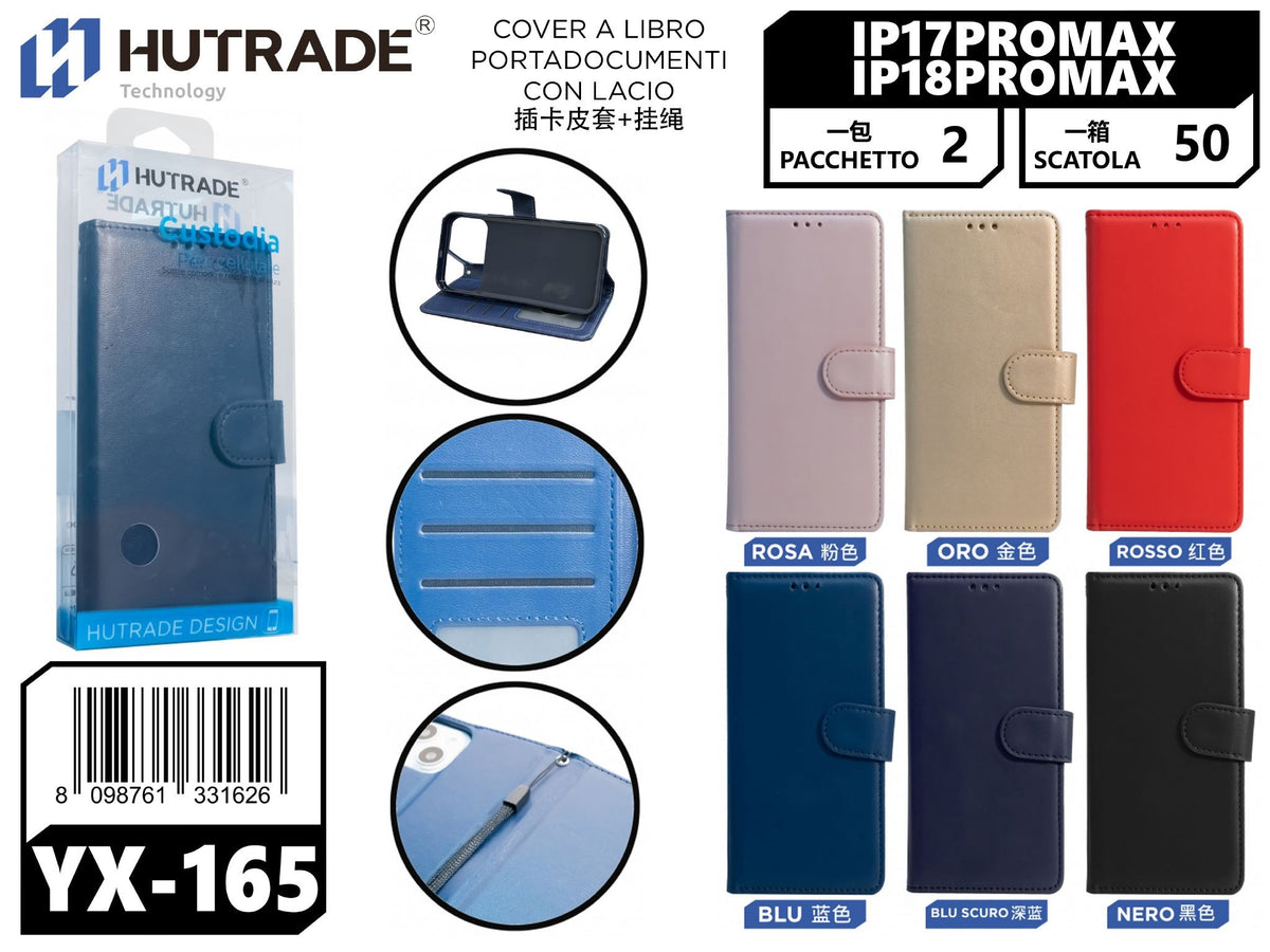 COVER A LIBRO PORTADOCUMENTI CON LACCIO IP17PROMAX/IP18PROMAX – YX165 005118
