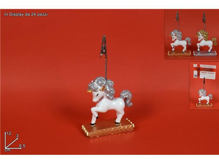 Fermabigliettino unicorno 2col.in displ.lr18b-1102/03