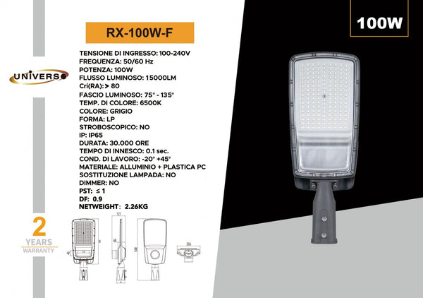 Lampione Stradale Universo – RX-100W-F