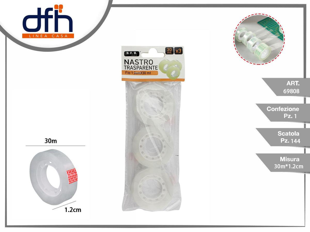 NASTRO TRASPARENTE 1.2 cm*30M