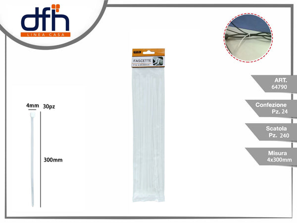 FASCETTE CARO BIANCO 4.0 × 300 mm 30 pz