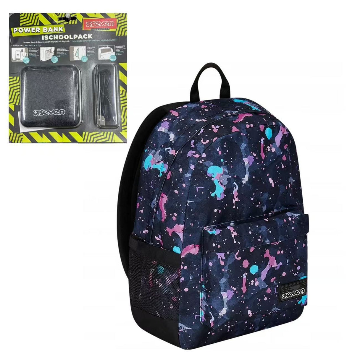 Seven iSchoolpack 414, zaino con power bank e USB