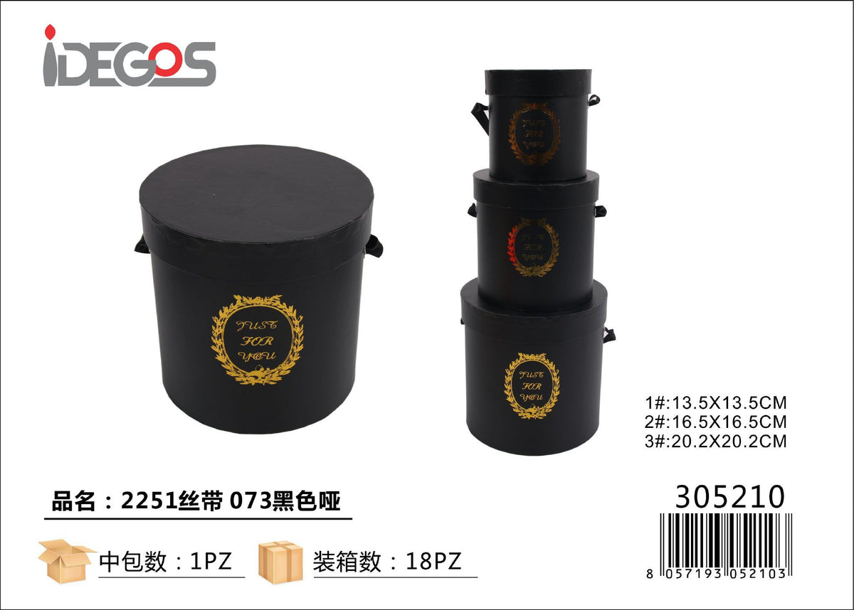 Set di 3 scatole regalo rotonde, serie 2251