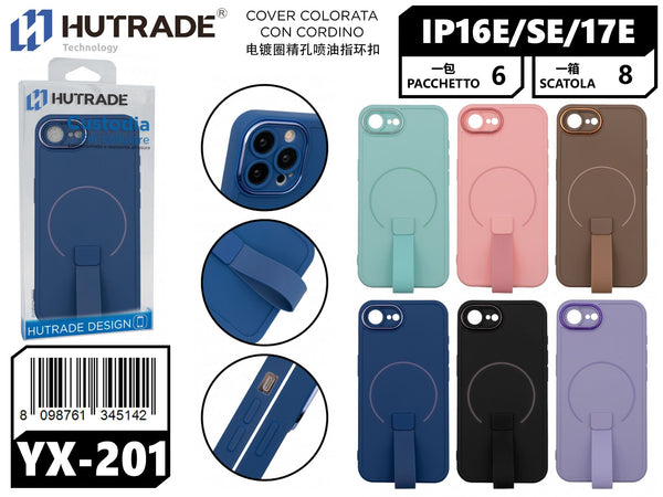 YX-201 COVER COLORATA CON LACCIOSTAND IP16E/SE 2025/IP17E