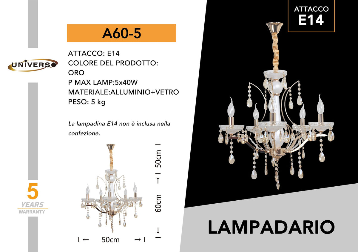 Lampadario Da Soffitto Universo – A60-5