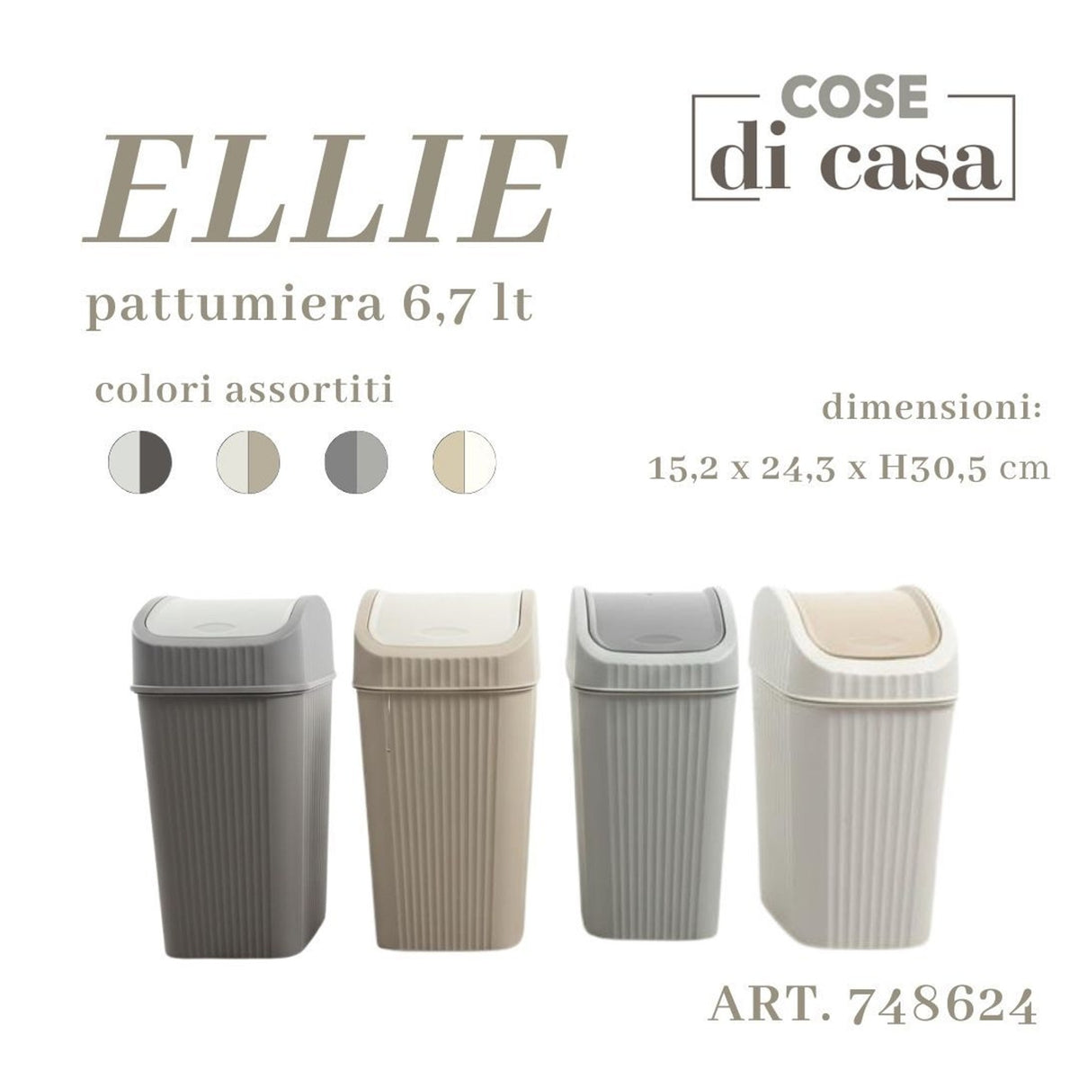 Ellie pattumiera 6.7lt col ass